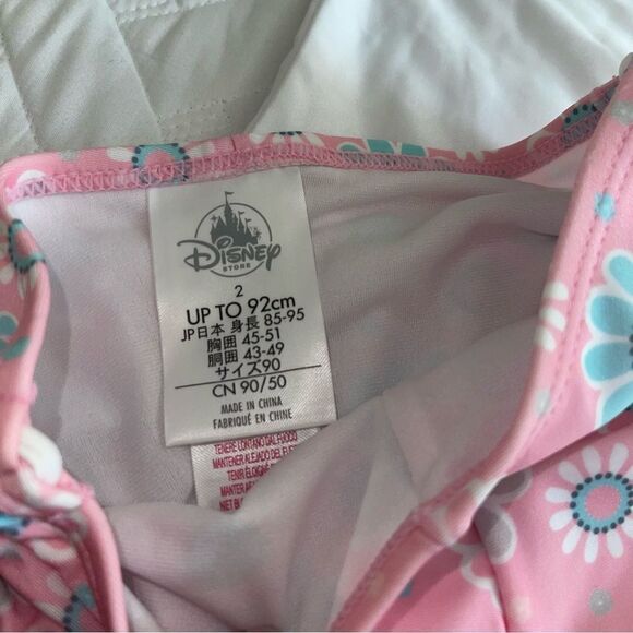 Disney Store NEW Aristocrats Marie Swimsuit 2pc Bikini White & Pink Toddler 2 - Picture 3 of 4